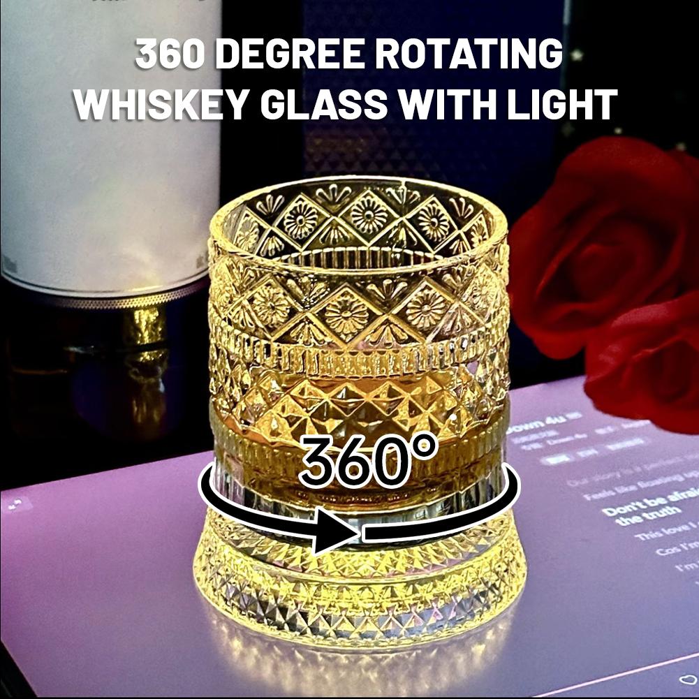 Crystal Wine Glass - Bicchiere da whisky rotante creativo in