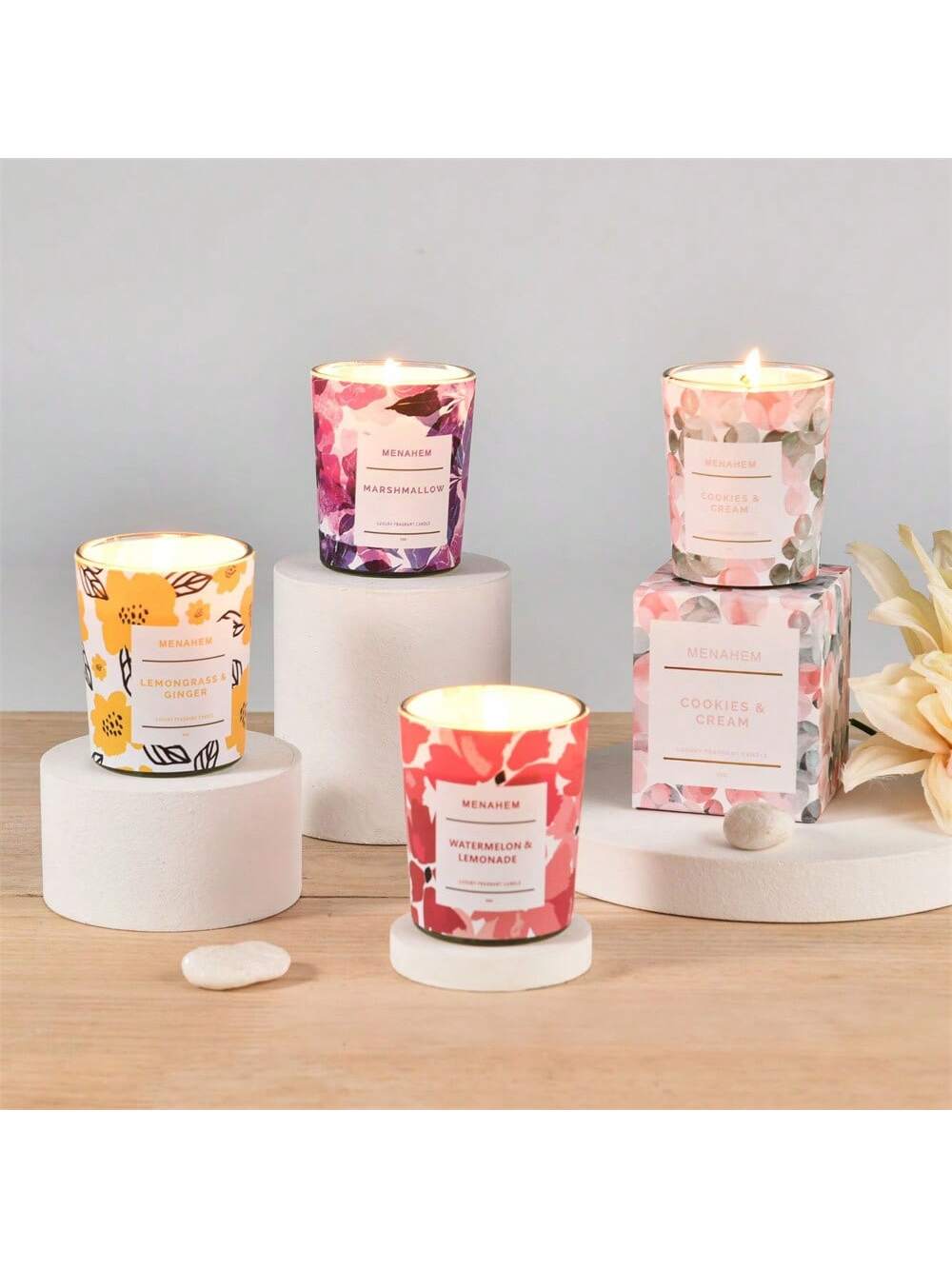 Scented Candle Luxury - Candele per Aromaterapia, Cera di Soia